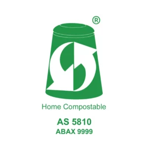AS 5810家庭可堆肥认证标志：绿色堆肥桶图案，下方写着Home Compostable和AS 5810